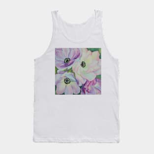 Anemones Flowers Watercolor Painting Tank Top